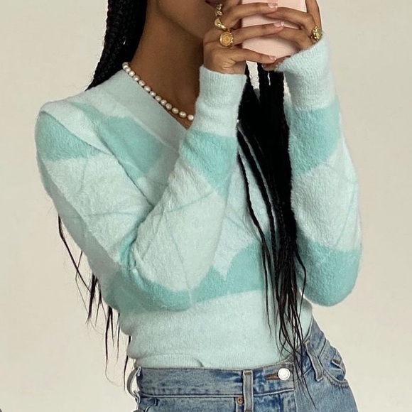 House of Sunny Sweaters, Detachable Vest in Clear Water Blue, Small - Picture 1 of 6